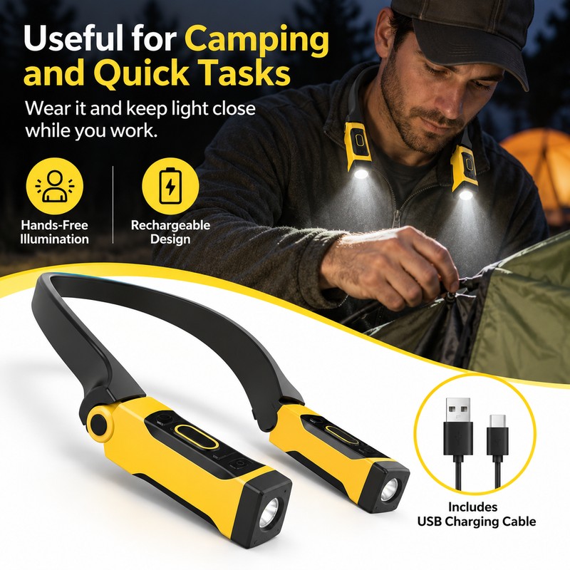 Rechargeable LED Neck Reading Light for Hands-Free Tasks – 2