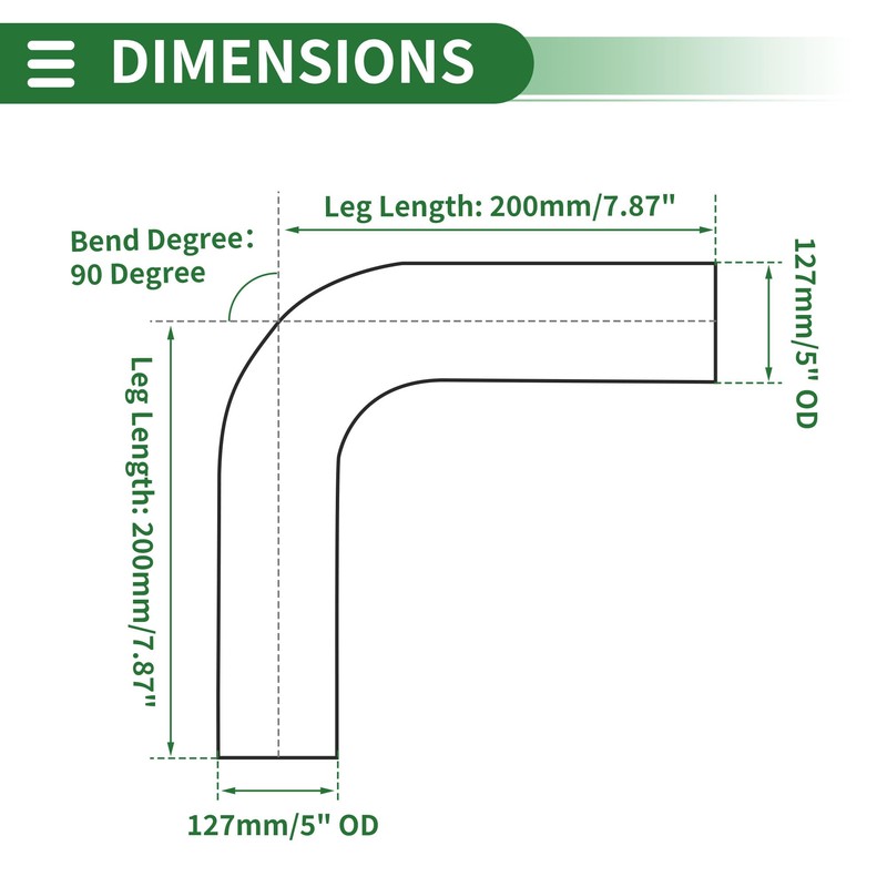 Motoforti 90 Degree Mandrel Exhaust Pipe Car Exhaust Pipe Tubing