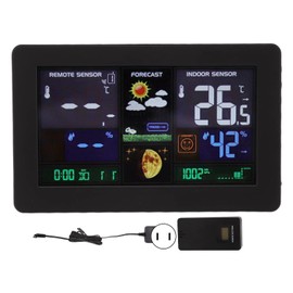 Topyond Weather Station Indoor Outdoor with Digital Clock, HD Color Display Thermometer, Humidity Monitor, Barometric Pressure Forecast, Home Weather Clock with Outdoor Sensor