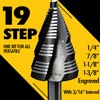 Four Spiral Flute Cobalt Step Drill Bit, 1/4" - 1-3/8"