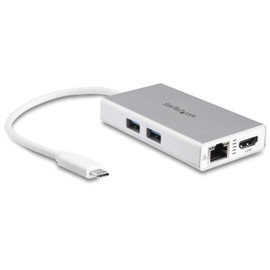 StarTech.com USB-C Multiport Adapter - USB-C Travel Docking Station w/ 4K HDMI - 60W Power Delivery Pass-Through, GbE, 2pt USB-A 3.0 Hub - Portable Mini USB Type-C Dock for Laptop - White (DKT30CHPDW)