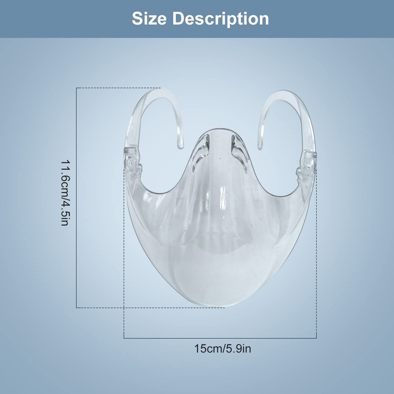 5PCS Transparent Face Shield, Lightweight Anti-Fog Clear Face Mask, Sturdy