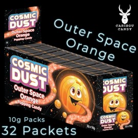 Cosmic Dust Outer Space Orange Popping Candy - 32 Packets of 10g Display Box - Fun and Exciting Popping Sensation - Great for Parties