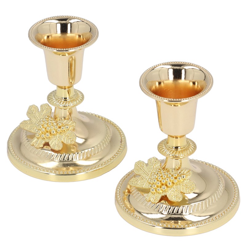 2Pcs Metal Candle Stand Good Stability Multifunctional European Simple Candle