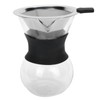 Reusable Glass Coffee Pot with Stainless Steel Filter Manual Drip