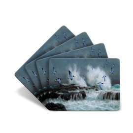 Julian Friers Oyster Catchers Large Table Mats by Wildlife Artist Set of 4 - Non-slip - Cork-backed Placemat Set