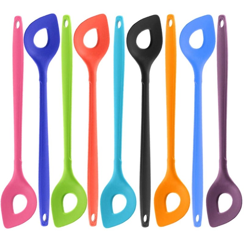 Sililkon Mixing Spoon with Hole (Pink)