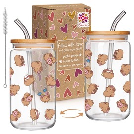 Qubereeree Capybara Gifts Cute Capybara Cup, Animal Lover Gifts for Women, Sister, Best Friend, Daughter, Graduation Friendship Birthday Gift for Capybara Lovers, Capybara Stuff, Cheer Up Cup