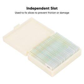 Botanical Slide Set, Prepared Microscope Slides, 25PCS Optical Glass Cover Transparent Slide Set for Cell Tissue Specimen, Microscope Glass Slide for Biological, Science