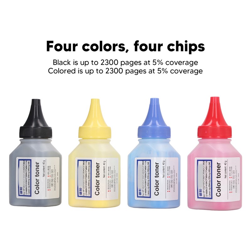 Colorful Black Printer Toner Powder Chip Set for CF350A CE310A