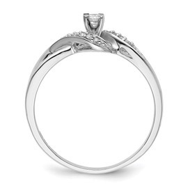 Sonia Jewels Real 925 Sterling Silver Diamond Promise Engagement Ring Size 7 (.12 cttw.)