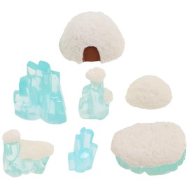 Kisangel 7pcs Mini Igloo Toy Lifelike Ice Houses Models Arctic Figurines Toy For Boys Girls Kids Dollhouse Micro Landscape Decoration