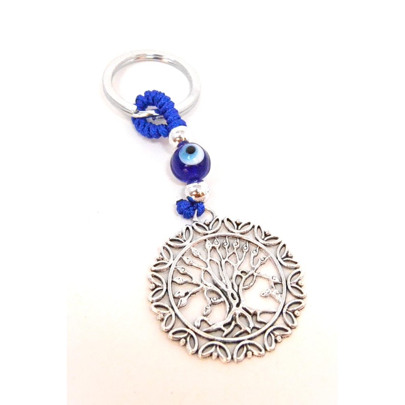 z1 Silver Keyring Meaning Tree of Life The Evil Eye