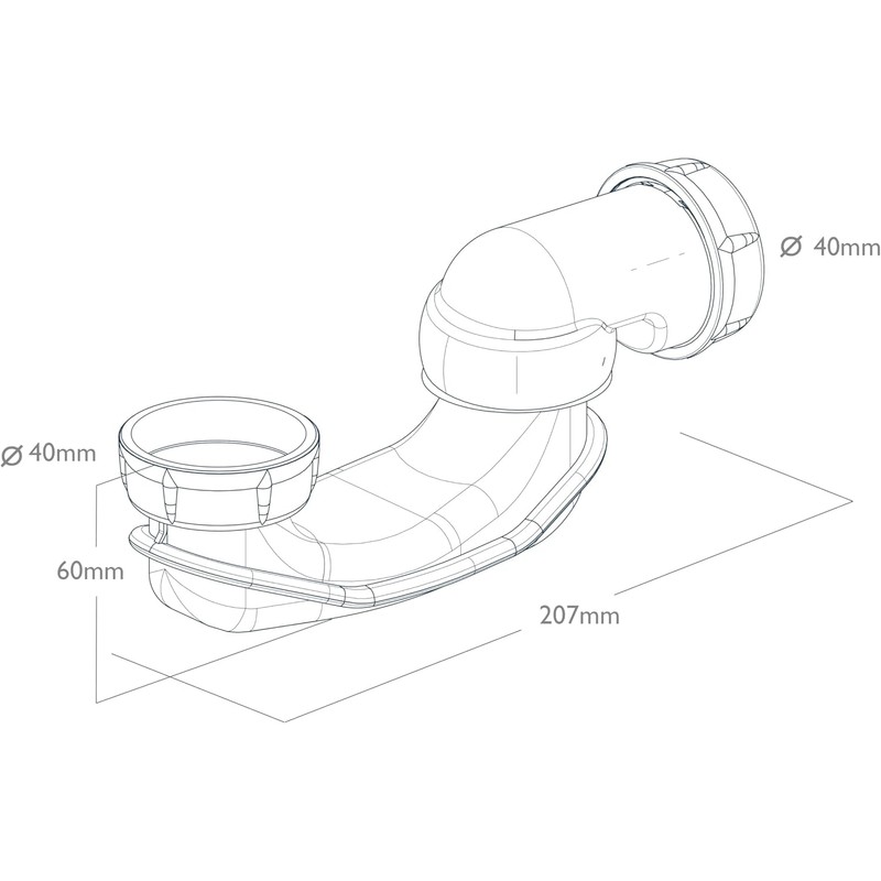Slimline Bath Waste & Trap Kit - Low Height for