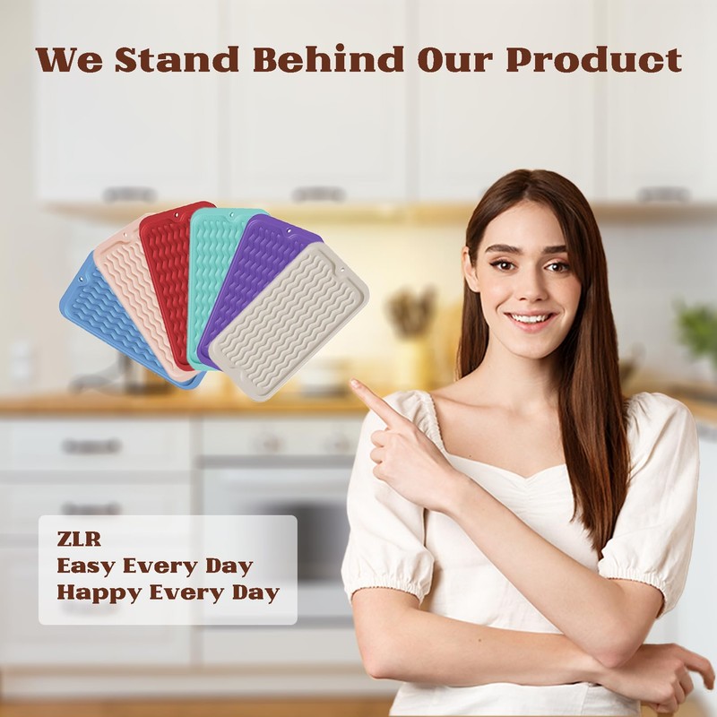 ZLR Silicone Sponge Holder & Sink Caddy Tray (6" x