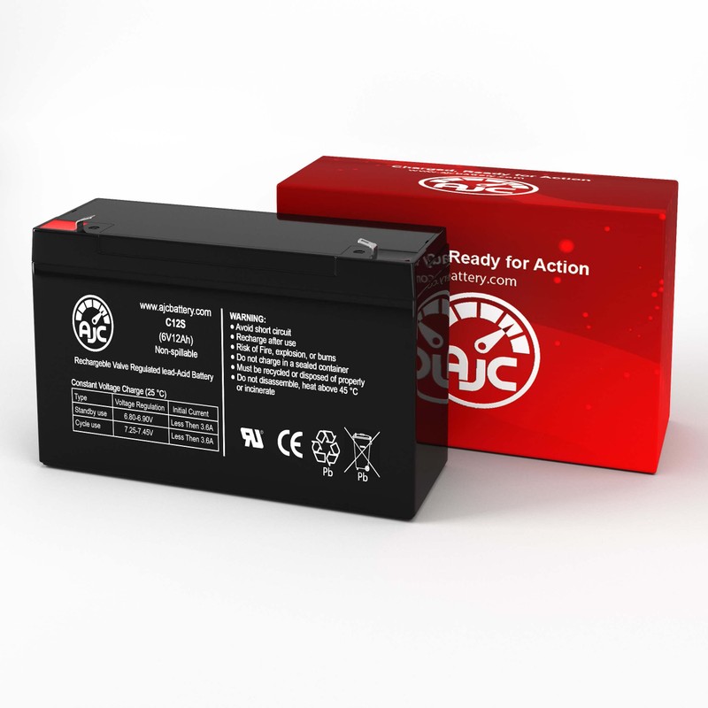AJC Battery Compatible with Chloride CLBLCMS2 6V 12Ah Emergency Light