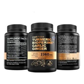 Medchoice Turmeric Bioperine Garlic Ginger Digestión 120cáps