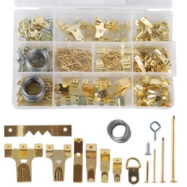 254pcs Picture Hooks Picture Hanging Kit Photo Assortment Hanging Hardware kit with Wire,Hooks,Nails for Frames