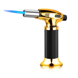 Aleissi | Antorcha Soplete Encendedor, Recargable para Repostería y Postres con Antorcha Ajustable, SE ENVÏA SIN GAS (Dorado)