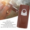 3 Finger Cigar Case Leather Cedarwood Lining Travel Portable Cigar