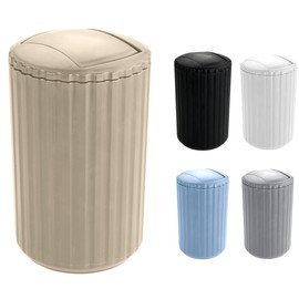 WK Alstar 3Ltr Compact Bathroom Bin/Small Swing Bin (Biege)