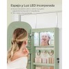 SONGMICS Espejo Joyero de Pared con Luz LED, 10 x