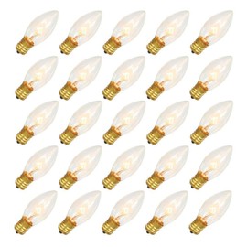 Vickerman 297414-7 watt 130 volt C9 Intermediate Screw Base Clear (25 pack) Christmas Light Bulbs (V472131-25)