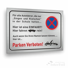 Einfahrt freihalten Sign, Singen und Klatschen Sign, 30 x 20 cm, Sturdy 3 mm Hard PVC Sign for Long-Term Outdoor Use, UV-Resistant