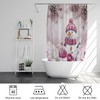 Pink Christmas Snowman Shower Curtain Xmas Balls Pine Cones Bathroom