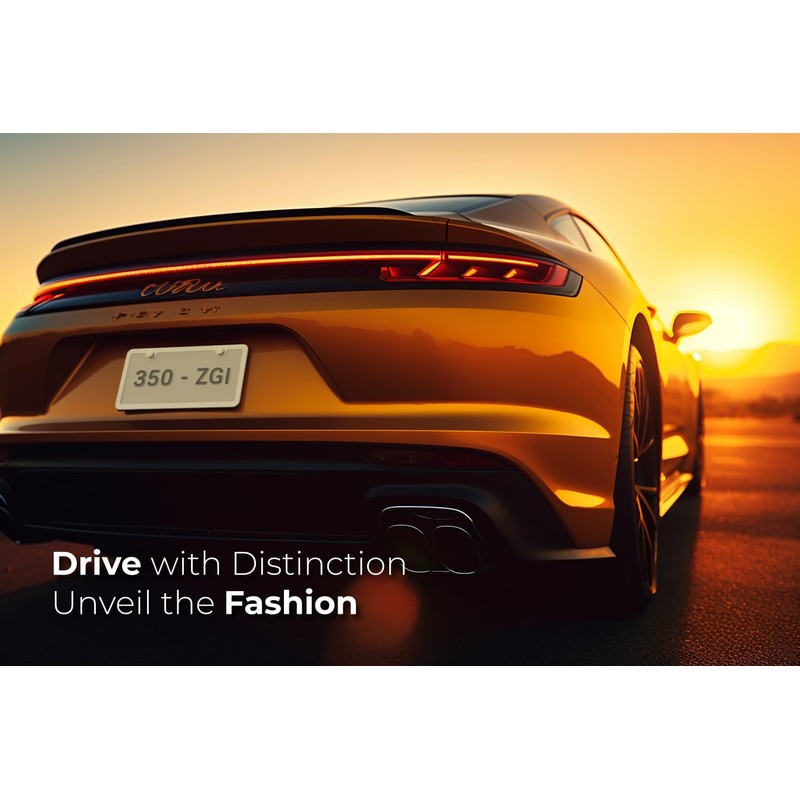 Deselen White License Plate Frame, Metal Thin Stainless Steel with