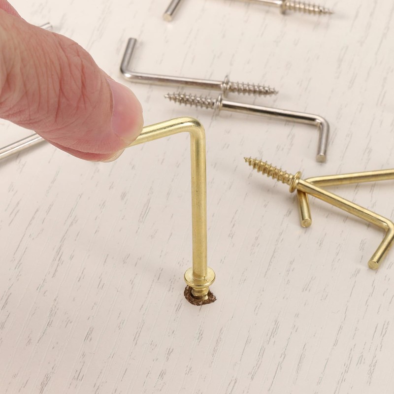 uxcell Right Angle Hooks, 20Pcs 2" L Shaped Screw Hooks