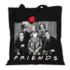 Fabric Bag Jute Bag Long Handle with Saying Horror Family,