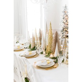 Feyarl Gold Napkin Rings Handcraft Dinner Table Napkin Holders Metal Napkin Rings Holders Wedding Party Candlelit Banquet Festival Decoration （12 Piece）