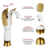BWE Swan Faucet Single Handle Single Hole Withe with Gold