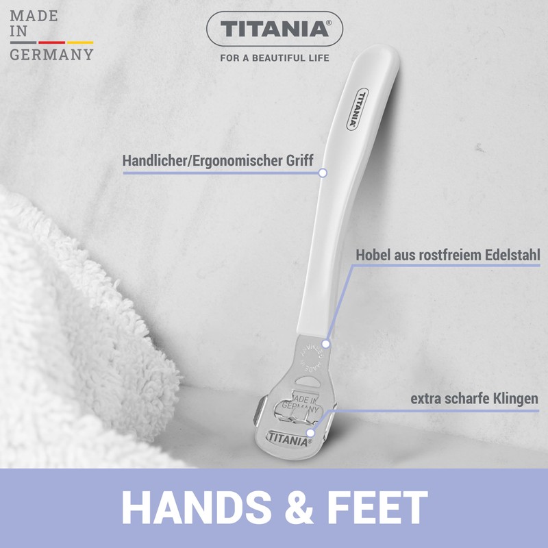 TITANIA Callus slicer with a replacement blade, callus remover with