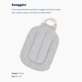 Bearaby Heat Pad - Microwavable Hot Water Bottle for Cramps - Warm Compress - Machine Washable, Sustainable Heated Bottle (Moonstone Grey, 8” x 12”)