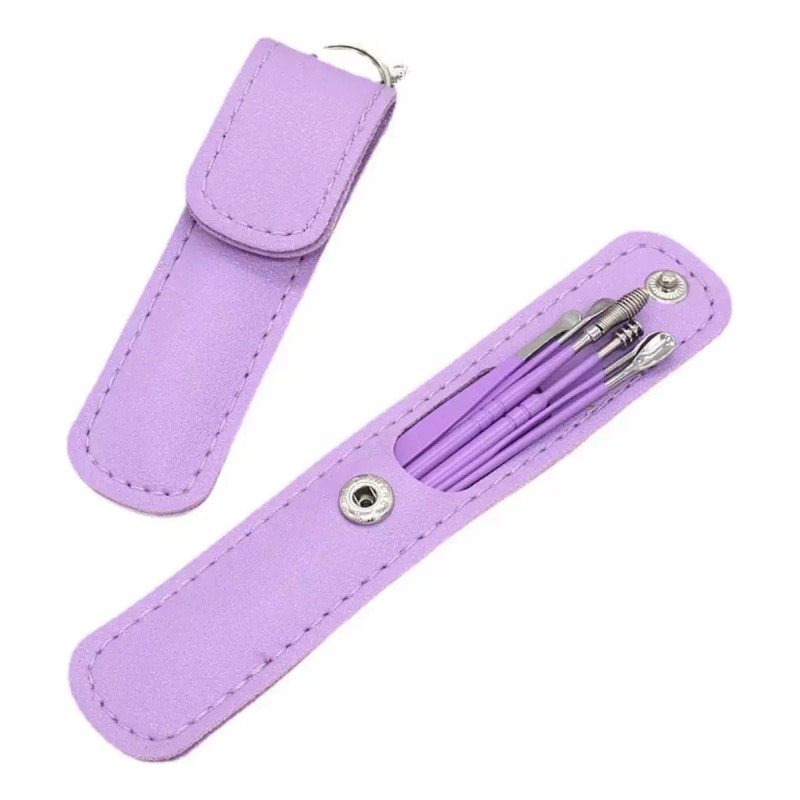 Layana Kit Limpiador De Oídos Estuche De Cuero Limpieza De