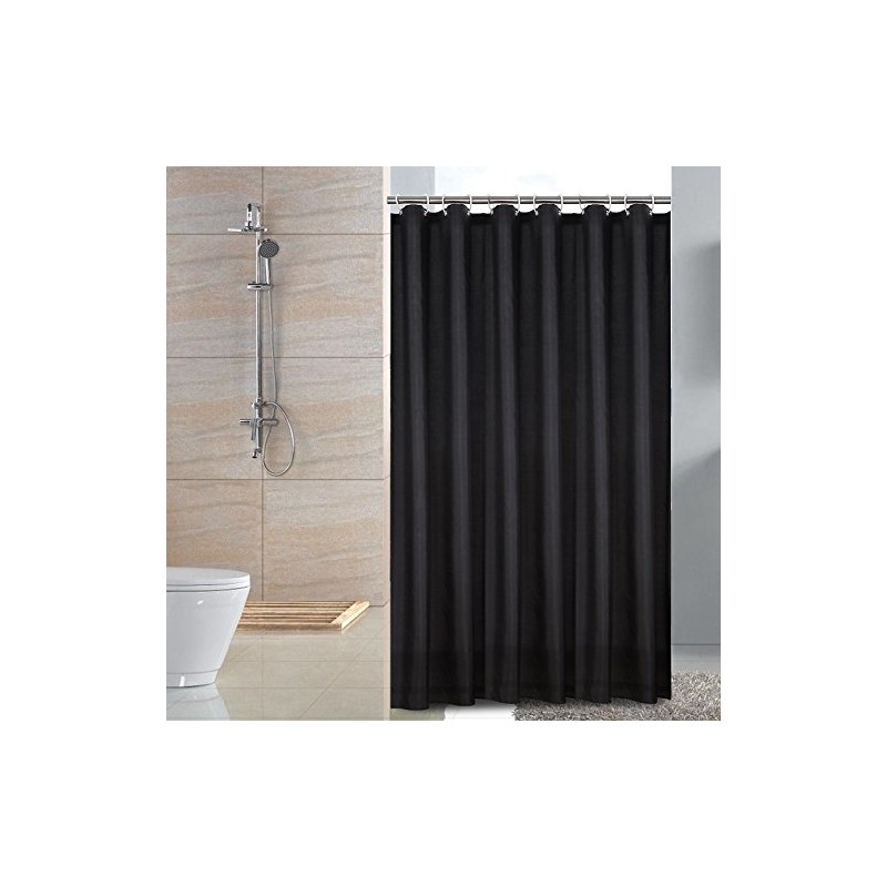 Sfoothome 180cm Wide x 200cm Long Black Shower Curtain,Waterproof Shower
