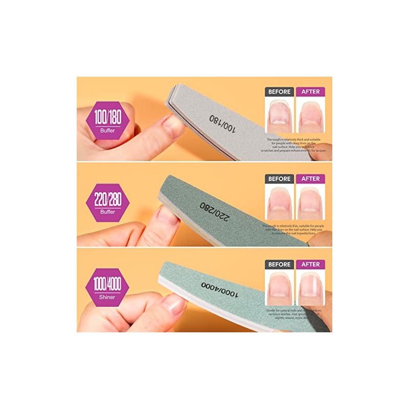 Teenitor Nail File Buffer, Nail Files, Nail Buffer Set to