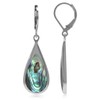 Silvershake Abalone Paua Shell Inlay White Gold Plated 925 Sterling