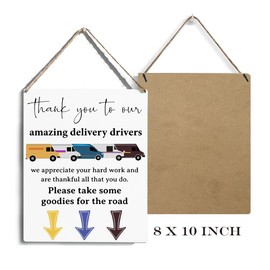 Vintage Delivery Driver Thank You Sign, Snack Station Wood Wall Hanging, Front Door Outdoor Farmhouse Hotel Package Boxes Mail Box, Appreciation Wooden Tag Wall