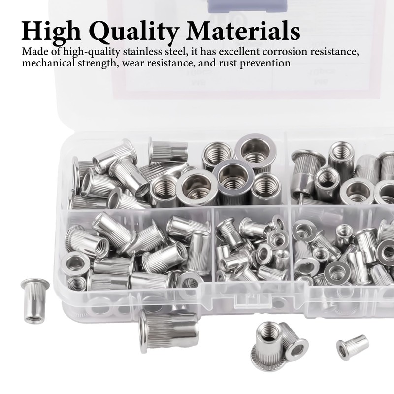 Set of 110 Rivet Nuts Assortment, M3 M4 M5 M6