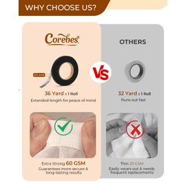 Corebes No Sew Hemming Tape for Pants, 3/4 INCH x 36 Yards, Iron on Hemming Tape for Curtains - Double Sided Fabric Fusing Hem Tape Adhesive for Dresses Clothes Skirts Jeans (Black)