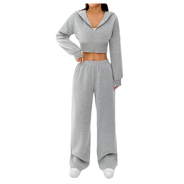 SweatyRocks Womens 2 Piece Outfits Lounge Sets Fall Sweatshirt Wide