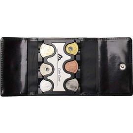 Marusune Coin Case with Cover Black 8.3 x 6.5 x 2.9 cm