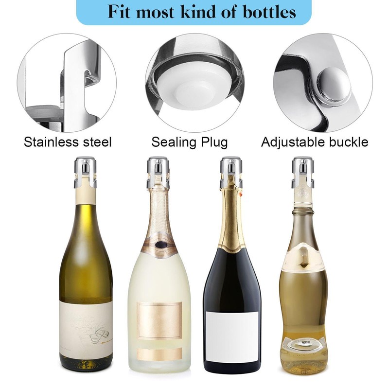 Tessco for you 18 Pcs Stainless Steel Champagne Stopper Bulk