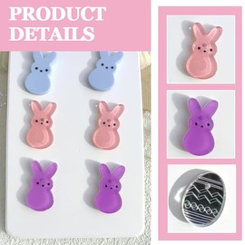 VONJUMA 6 Pairs of Earrings Children's Girls Easter Earrings Hypoallergenic Stud Earrings Women Girls Tiny Earrings Set Rabbit and Carrot Earrings Girls for Easter and Festivals