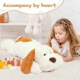 MorisMos Giant Sheep Dog Teddy Plush Toy, White Kawaii Puppy Stuffed Animal Soft Cuddly Big, Cute Birthday Presents for Kids Girls Boys Girlfriend Party Decorations (80cm)