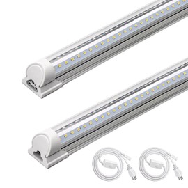 Barrina T8 LED Shop Light 4FT, 40W 5500LM 5000K, Clear Cover, Garage Lights Ceiling, V-Shape LED Light Fixture, Work Shop Lights for Garage, Warehouse, Basement, ETL Listed, 2 Packs