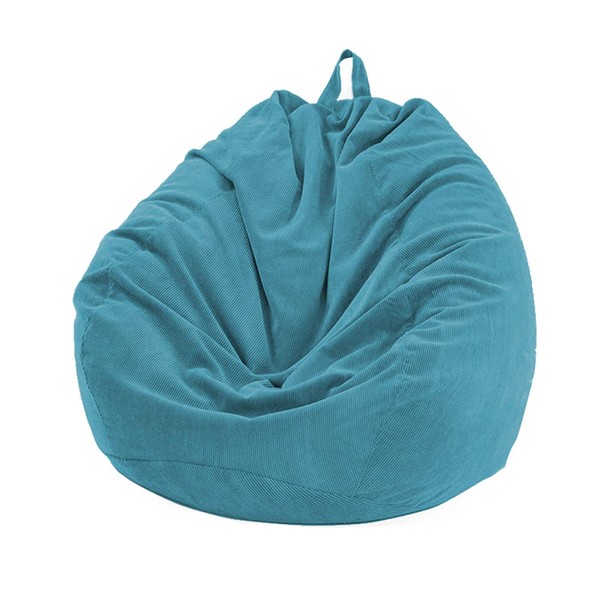 Kisbeibi Bean Bag Chair Cover (No Filler) Washable Ultra Soft Corduroy Sturdy Beanbag Cover(Blue,size:100x120cm)